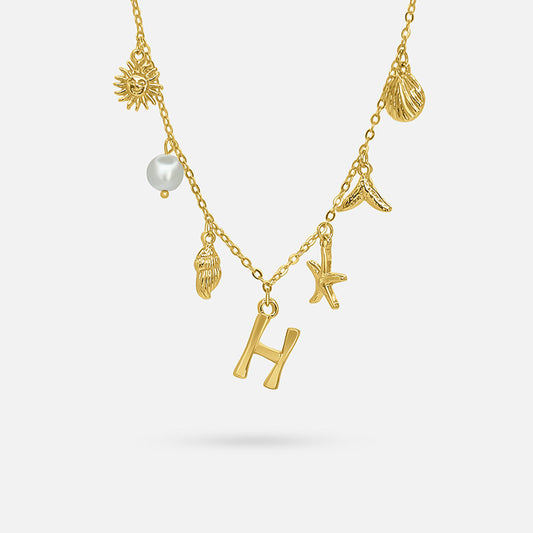 Ocean Letter Necklace - GOLD CØDE Toronto
